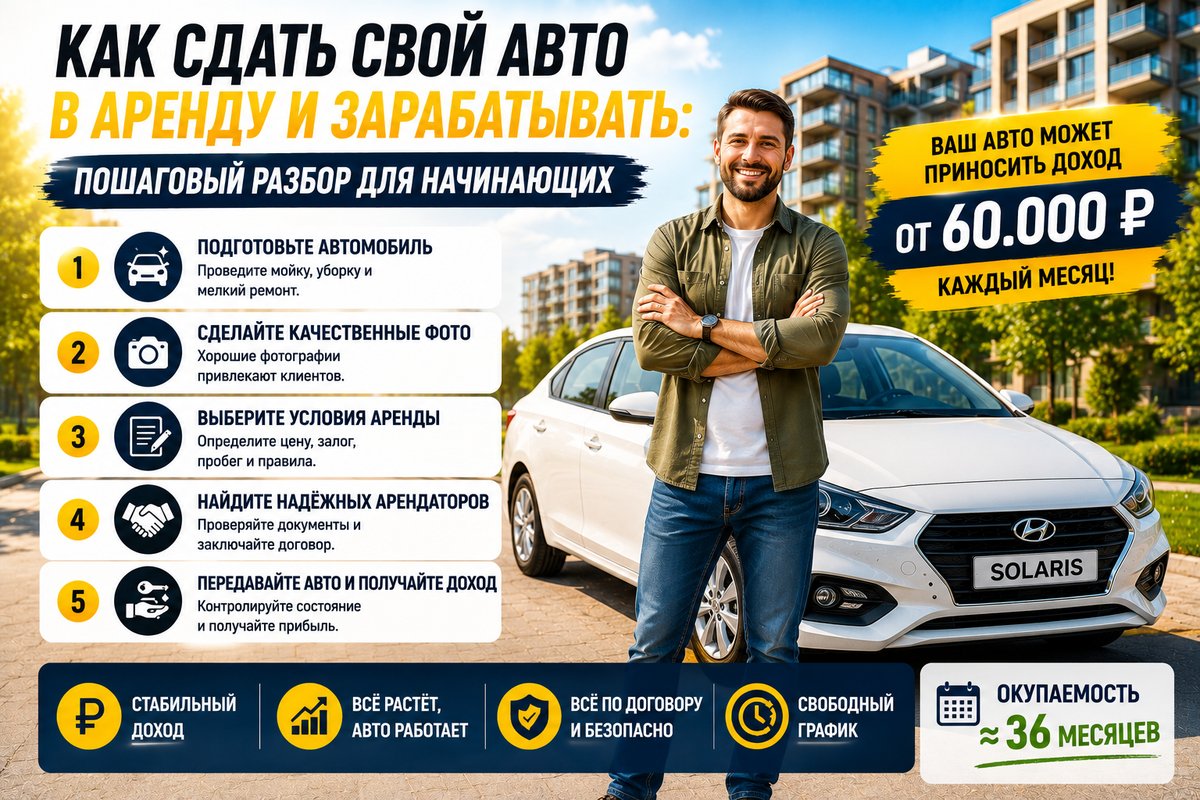 Как сдать свой авто в аренду: пошаговый разбор для начинающих