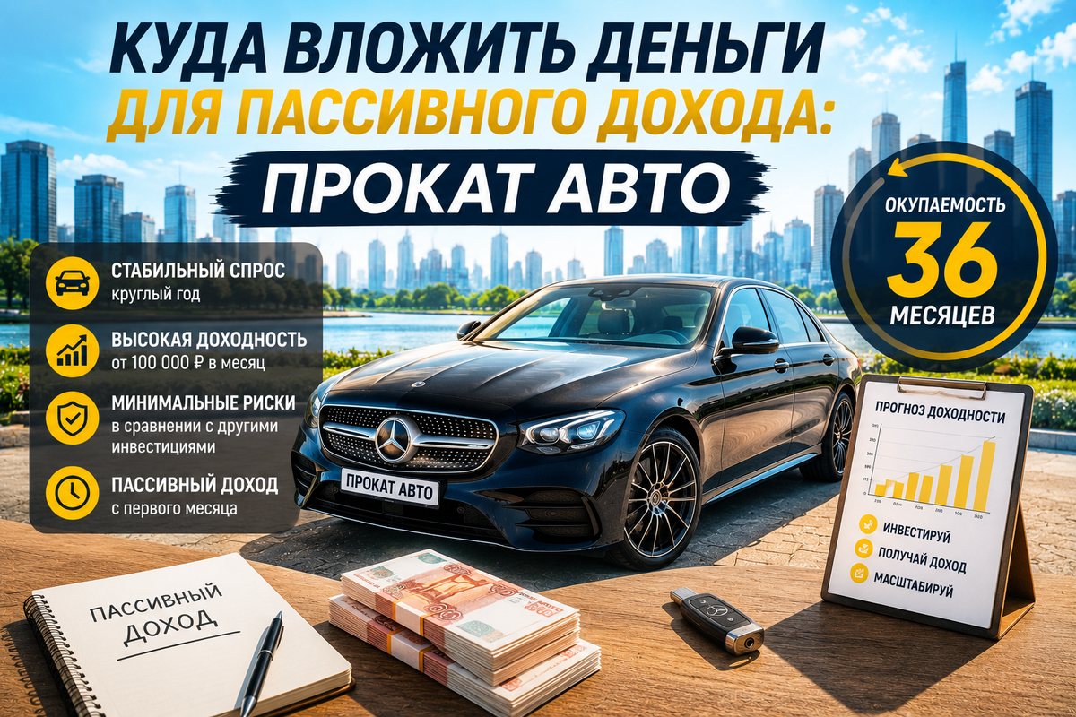 Куда вложить деньги для пассивного дохода: прокат авто
