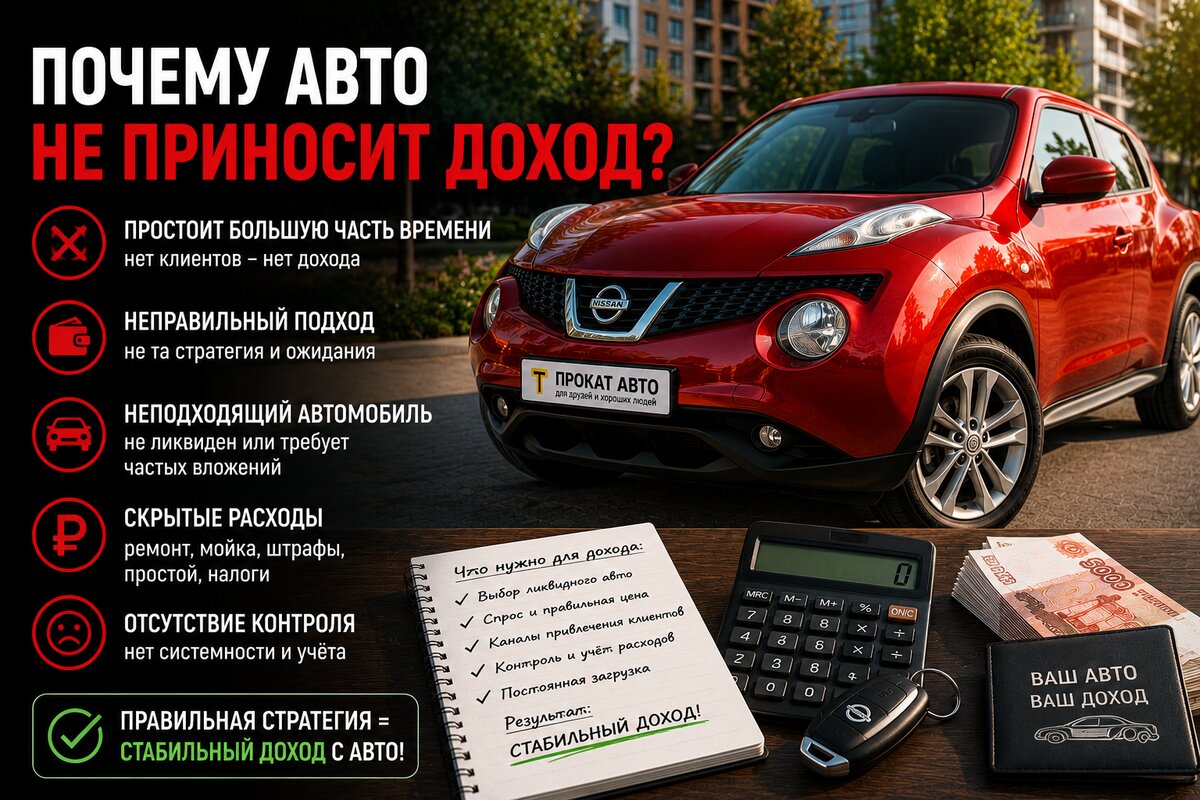 Почему авто не приносит доход: простои, неправильный подход, скрытые расходы и отсутствие контроля